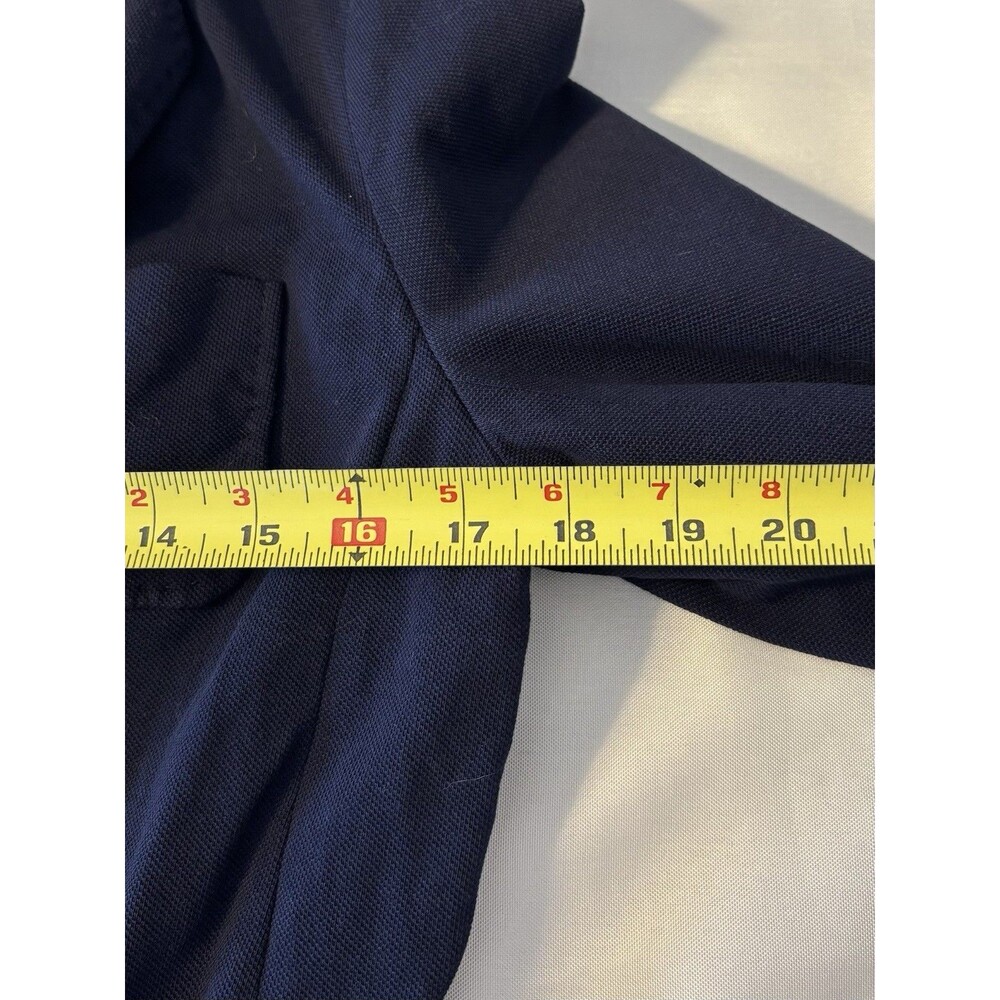 TALBOTS Blazer Navy Blue Women 10 Single Breasted Cotton Jacket Nautical Office - Picture 13 of 14